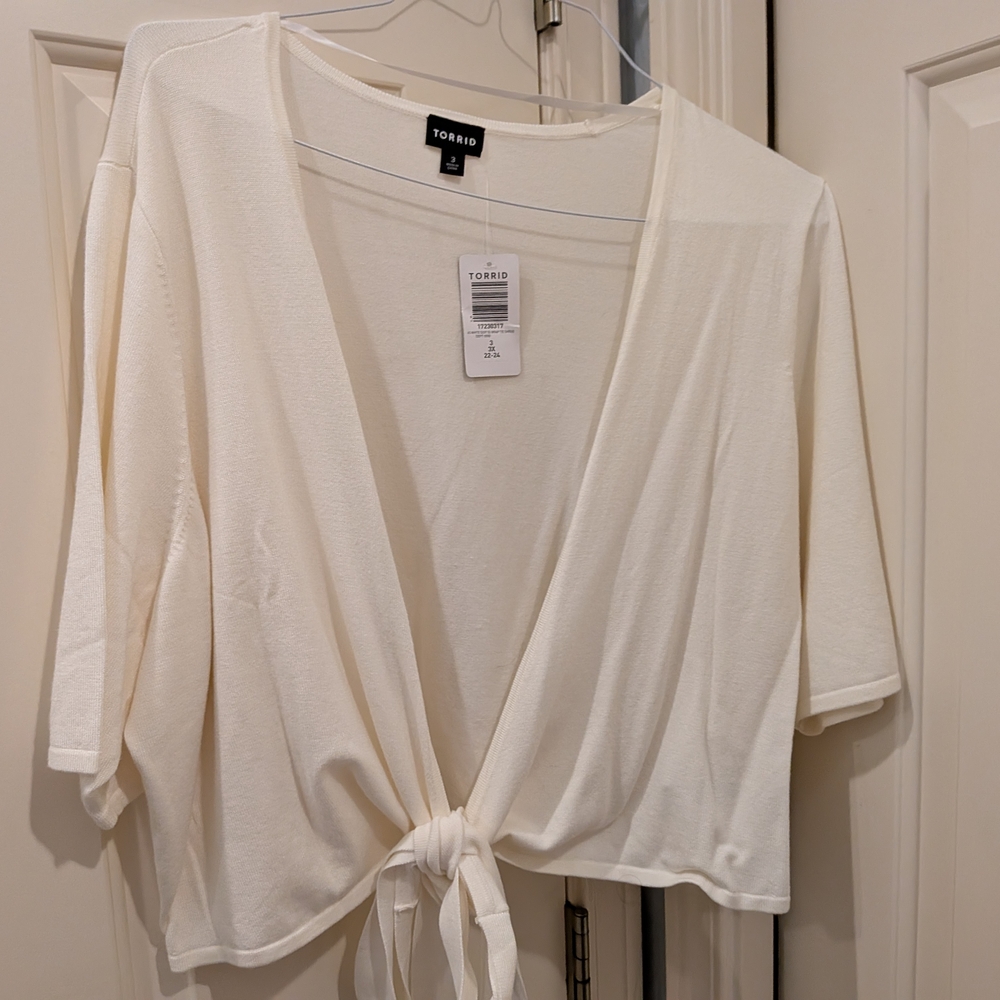 Torrid Ivory Tie-Front Cardigan